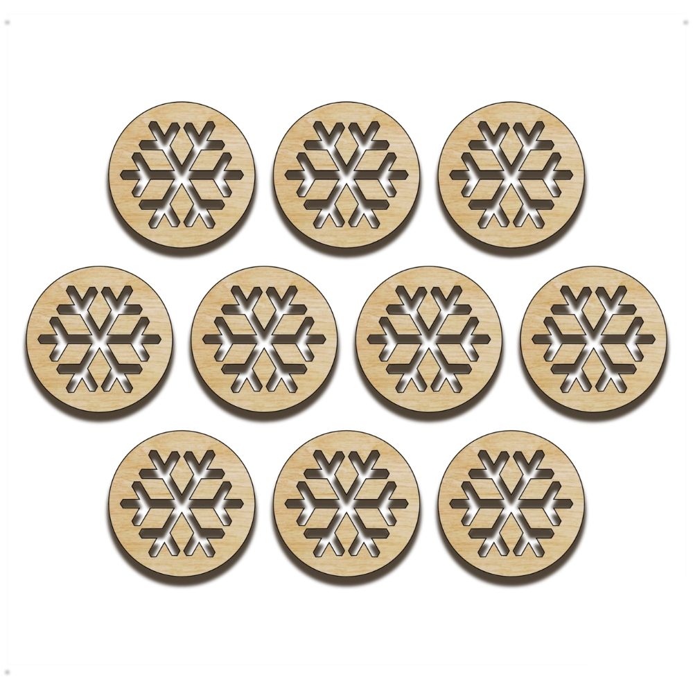 Výrez - Vločky v krúžku 10ks