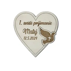 Tabuľka srdce | Prvé sväté prijímanie s menom
