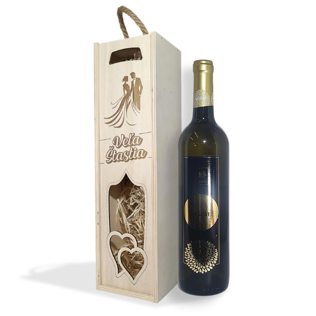 Krabica na víno - Svadobná
