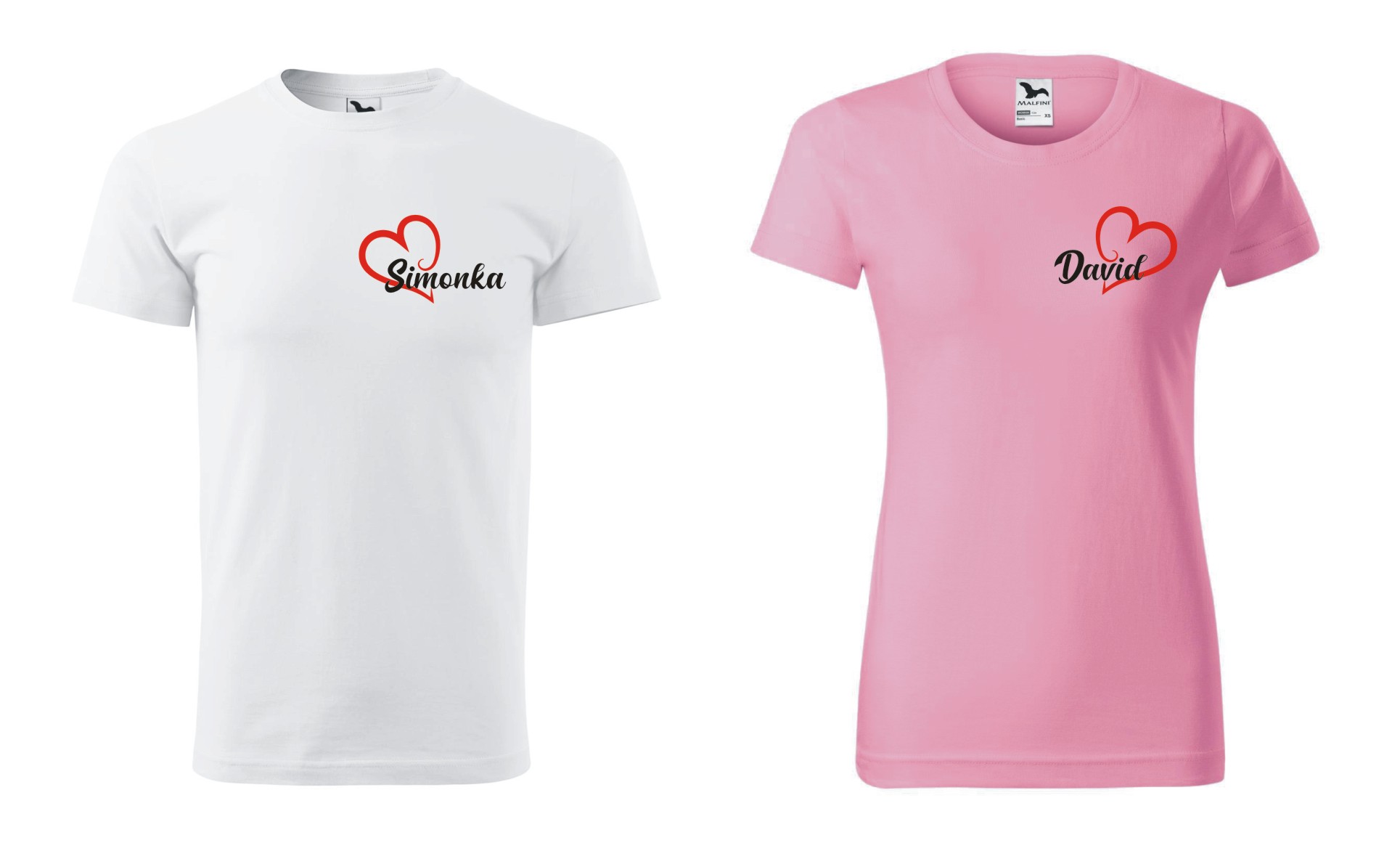 Tričká pre páry v darčekovej krabici